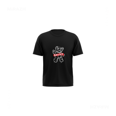 SalutRebelBear Toddler T Shirt 01 Black