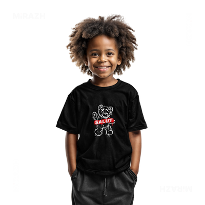 SalutRebelBear Toddler T Shirt 05 Black