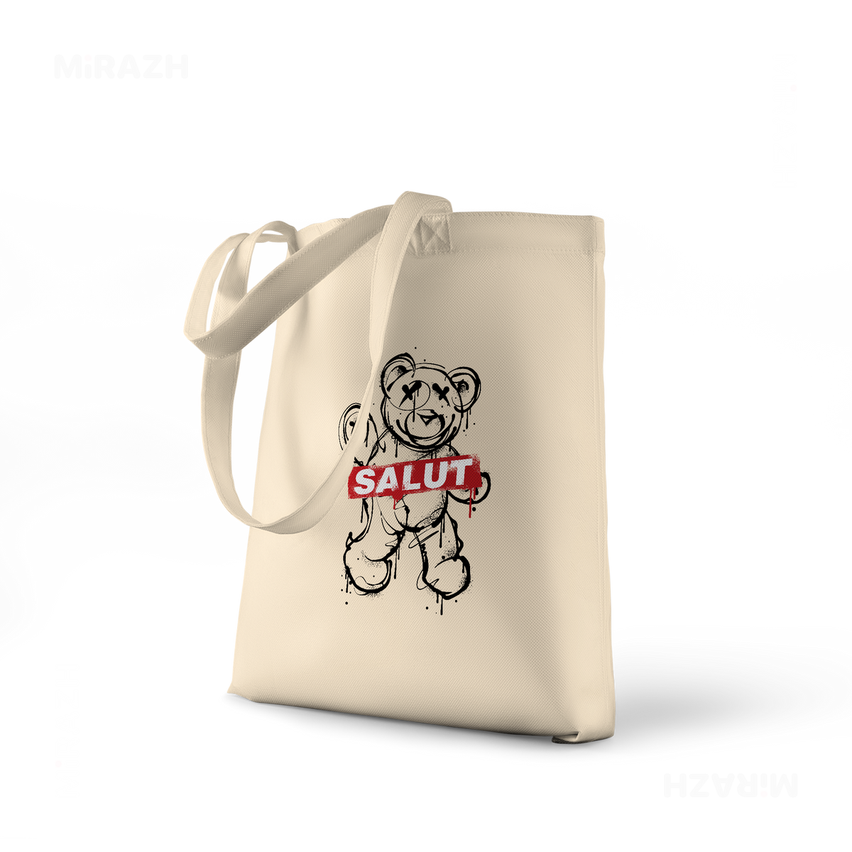 SalutRebelBear Tote Bags 01 Natural