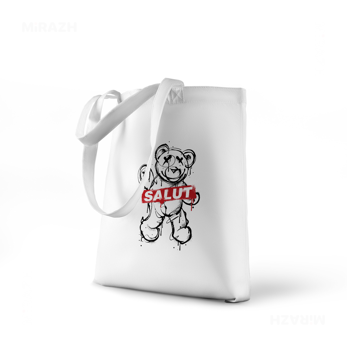 SalutRebelBear Tote Bags 01 White