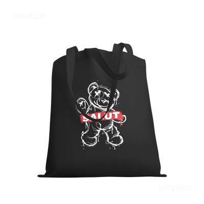 SalutRebelBear Tote Bags 03 Black