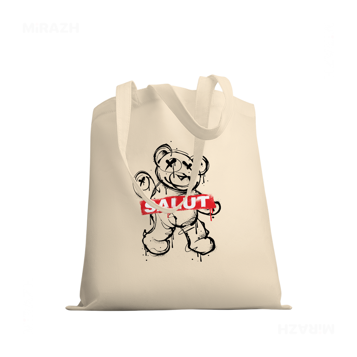 SalutRebelBear Tote Bags 03 Natural
