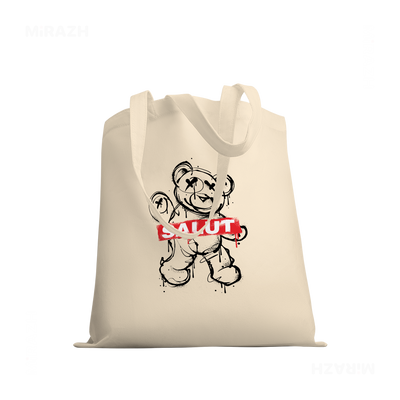 SalutRebelBear Tote Bags 03 Natural