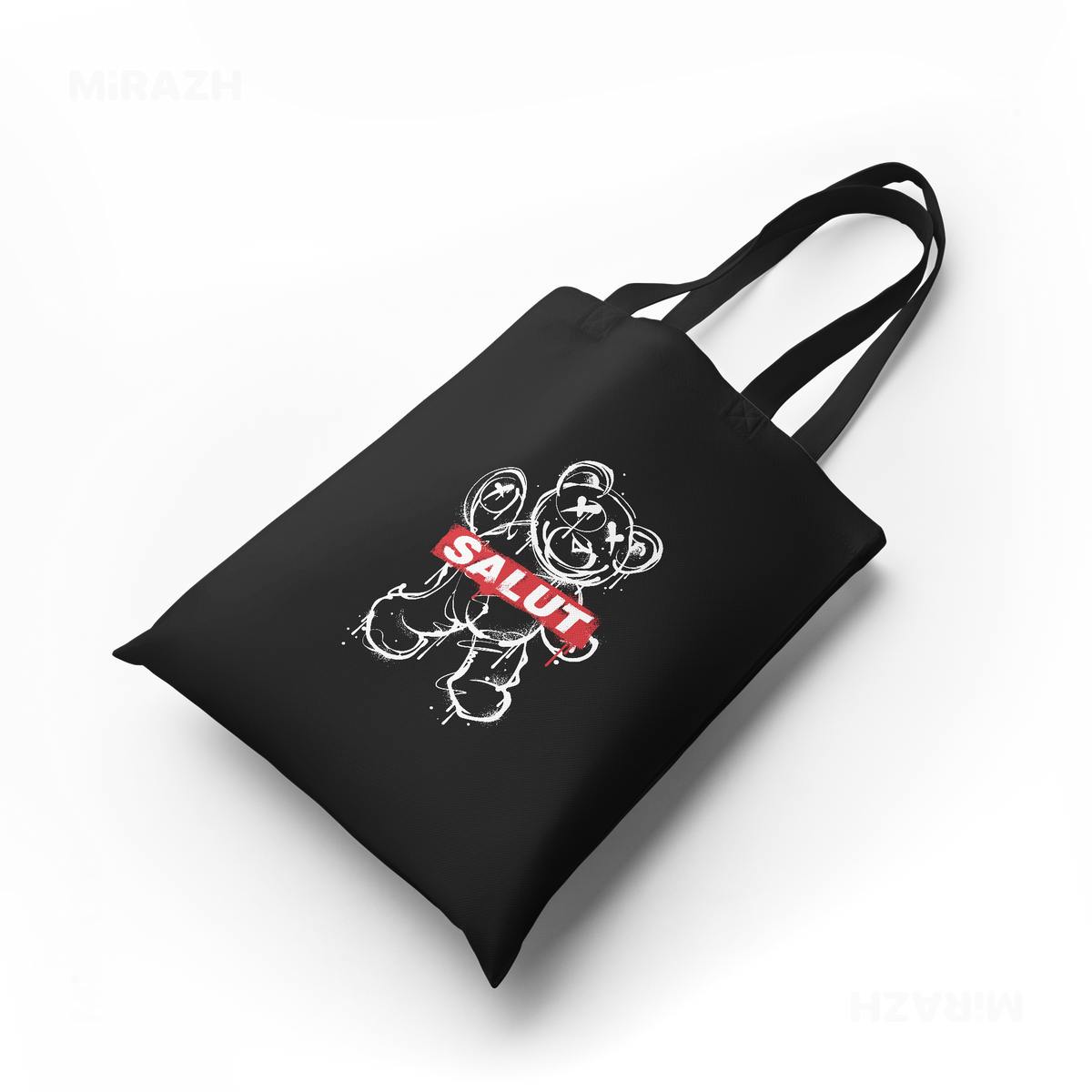 SalutRebelBear Tote Bags 04 Black