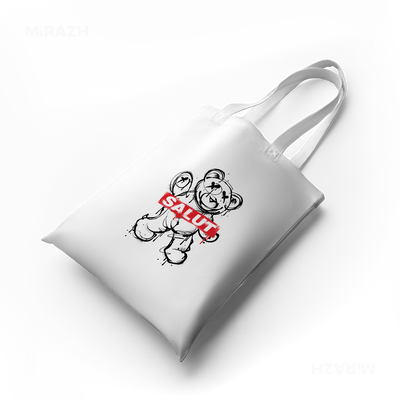 SalutRebelBear Tote Bags 04 White