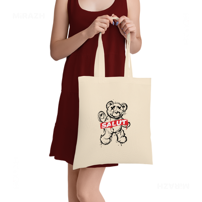 SalutRebelBear Tote Bags 05 Natural