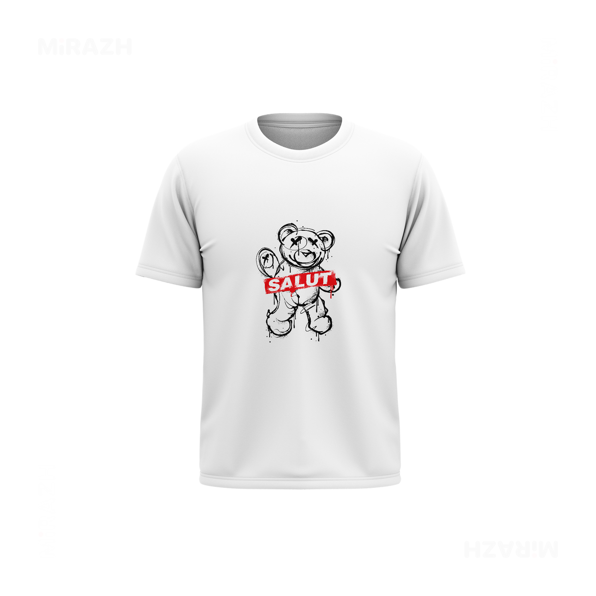 SalutRebelBear Youth T Shirt 01 White