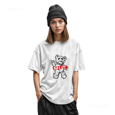 SalutRebelBear Youth T Shirt 02 White