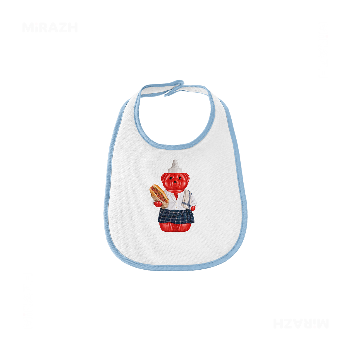 SosKhersiBandari Baby Bibs 01 White Lightblue