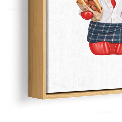 SosKhersiBandari Framed Canvas 02 Natural Wood