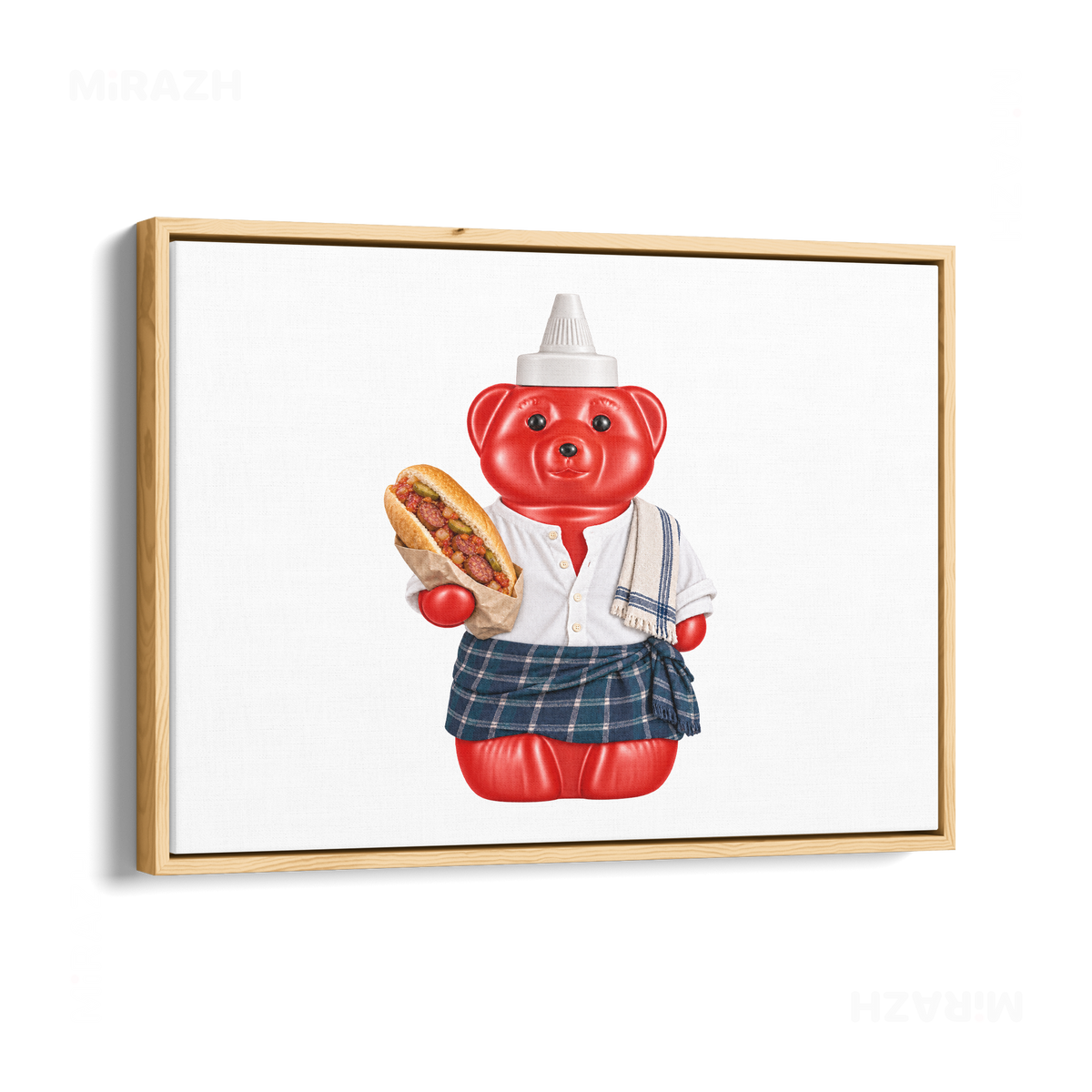 SosKhersiBandari Framed Canvas 03 Natural Wood
