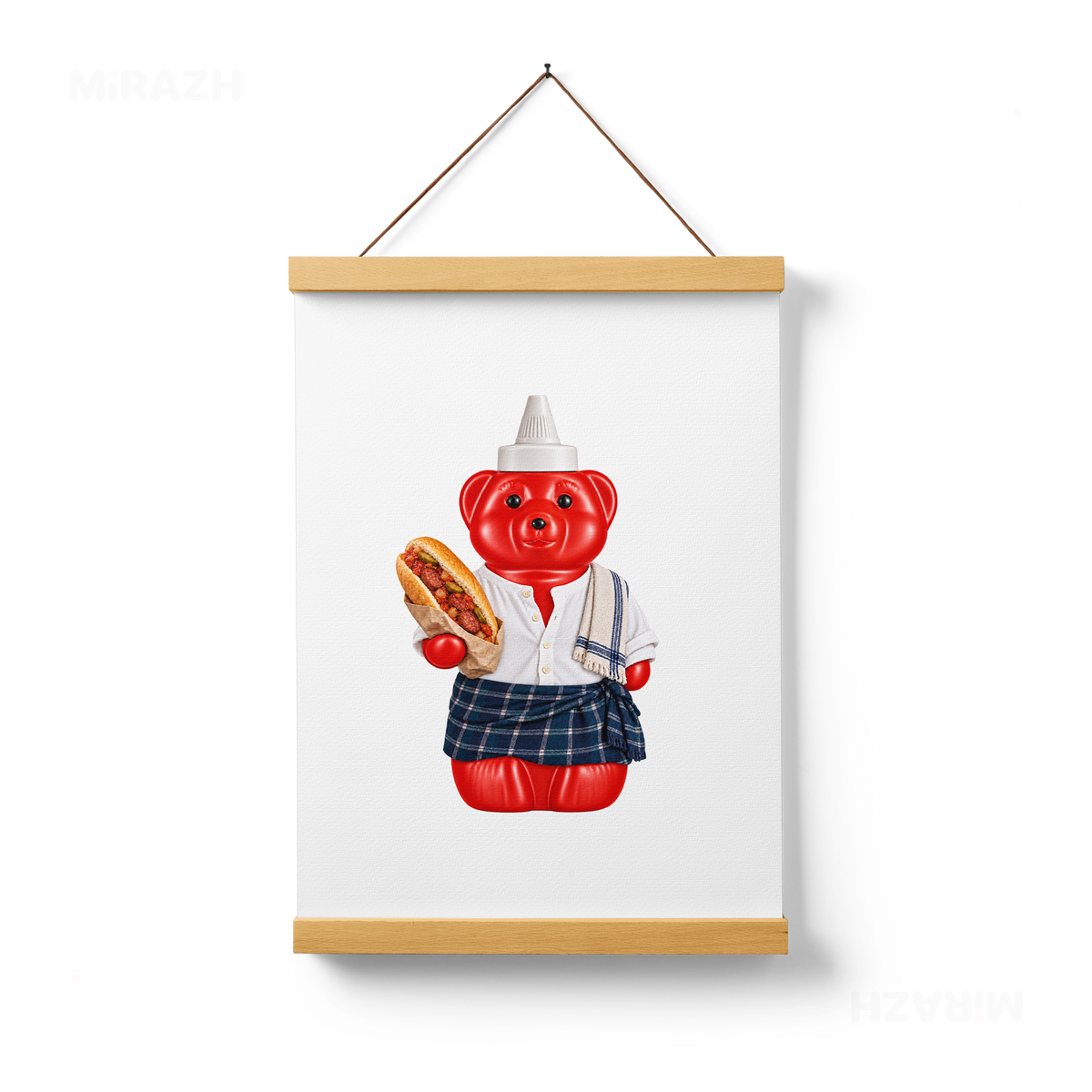 SosKhersiBandari Magnetic Hanger Poster 01 Natural Wood