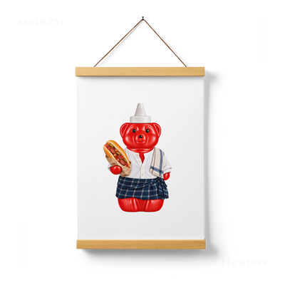 SosKhersiBandari Magnetic Hanger Poster 01 Natural Wood