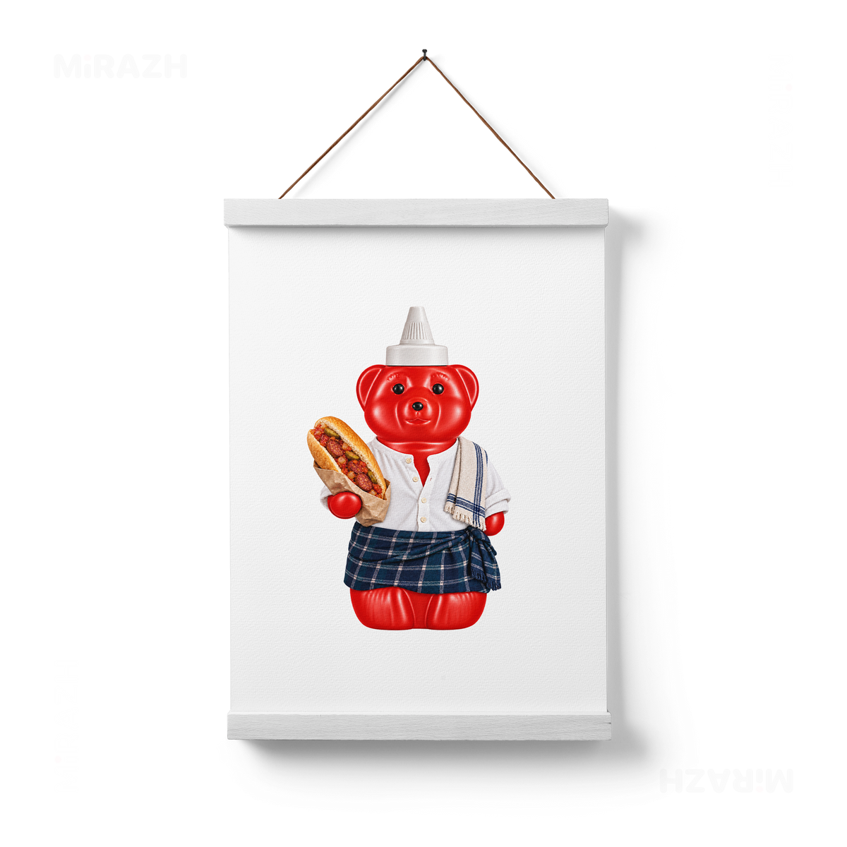 SosKhersiBandari Magnetic Hanger Poster 01 White Wood