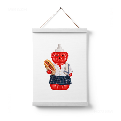 SosKhersiBandari Magnetic Hanger Poster 01 White Wood