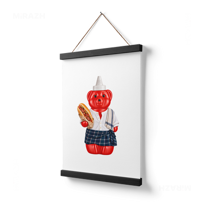 SosKhersiBandari Magnetic Hanger Poster 03 Black Wood