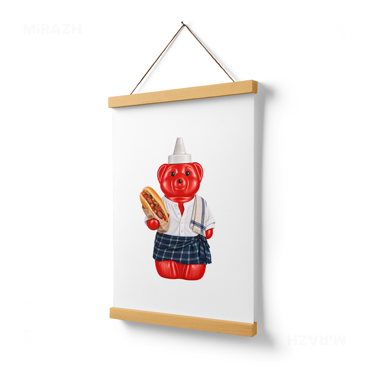SosKhersiBandari Magnetic Hanger Poster 03 Natural Wood