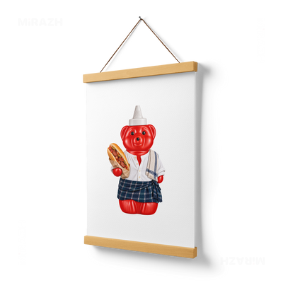 SosKhersiBandari Magnetic Hanger Poster 03 Natural Wood