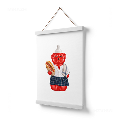 SosKhersiBandari Magnetic Hanger Poster 03 White Wood