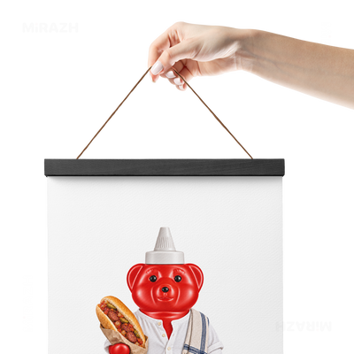 SosKhersiBandari Magnetic Hanger Poster 05 Black Wood