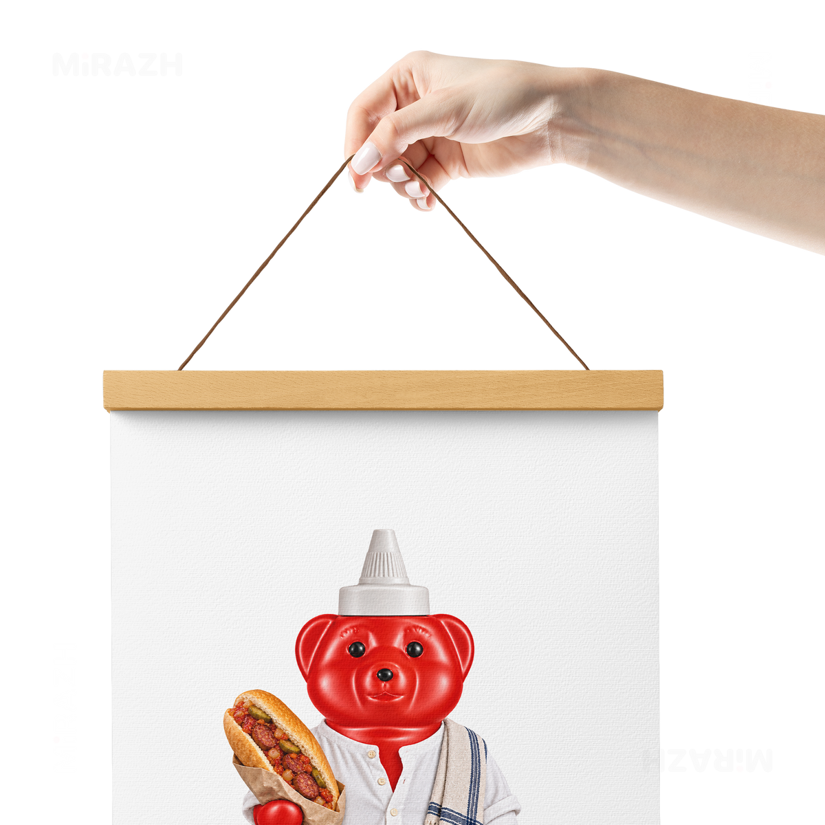 SosKhersiBandari Magnetic Hanger Poster 05 Natural Wood