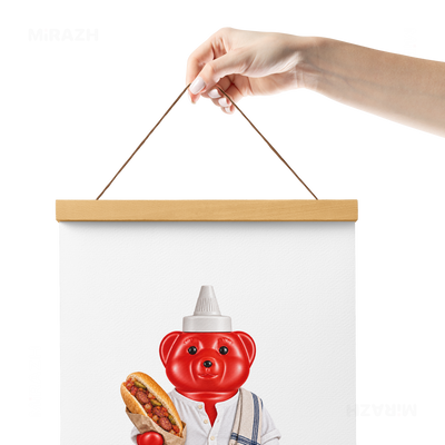 SosKhersiBandari Magnetic Hanger Poster 05 Natural Wood
