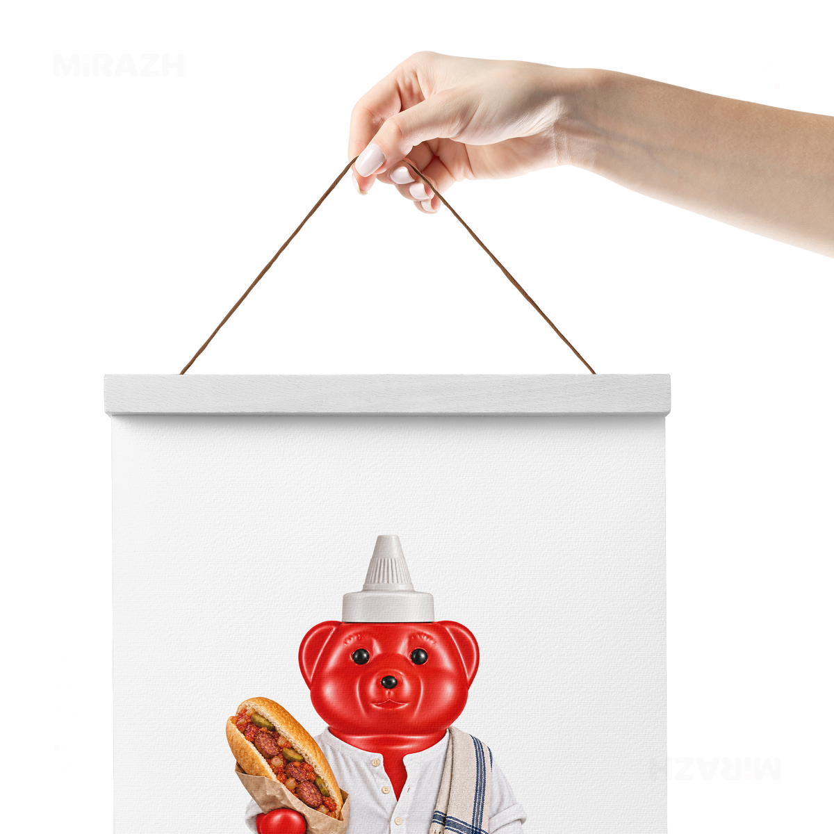 SosKhersiBandari Magnetic Hanger Poster 05 White Wood