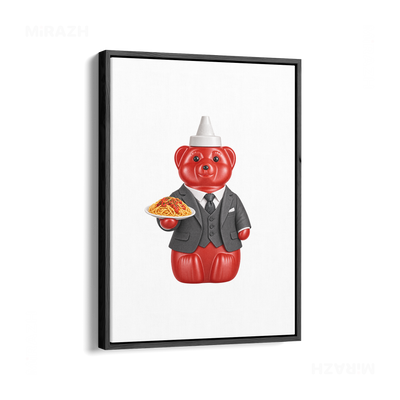SosKhersiMakaroni Framed Canvas 01 Black Wood