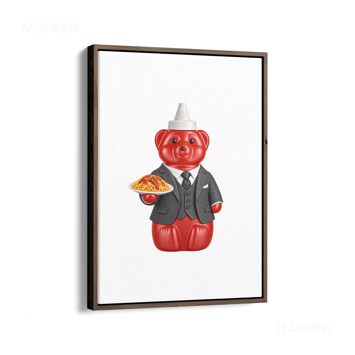 SosKhersiMakaroni Framed Canvas 01 Dark Wood