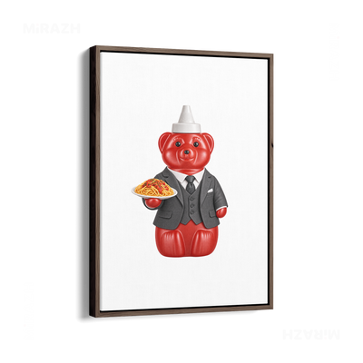 SosKhersiMakaroni Framed Canvas 01 Dark Wood