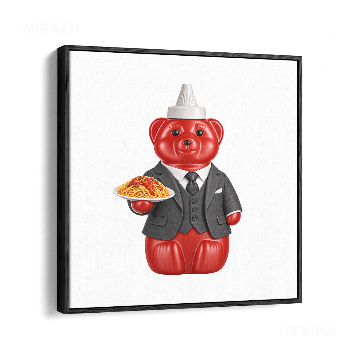 SosKhersiMakaroni Framed Canvas 04 Black Wood