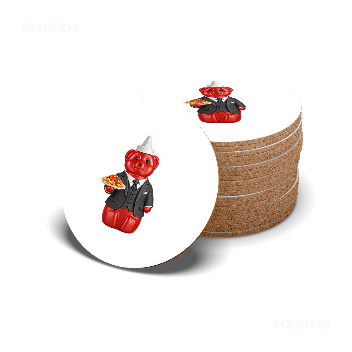 SosKhersiMakaroni High Gloss Coaster 06 Round