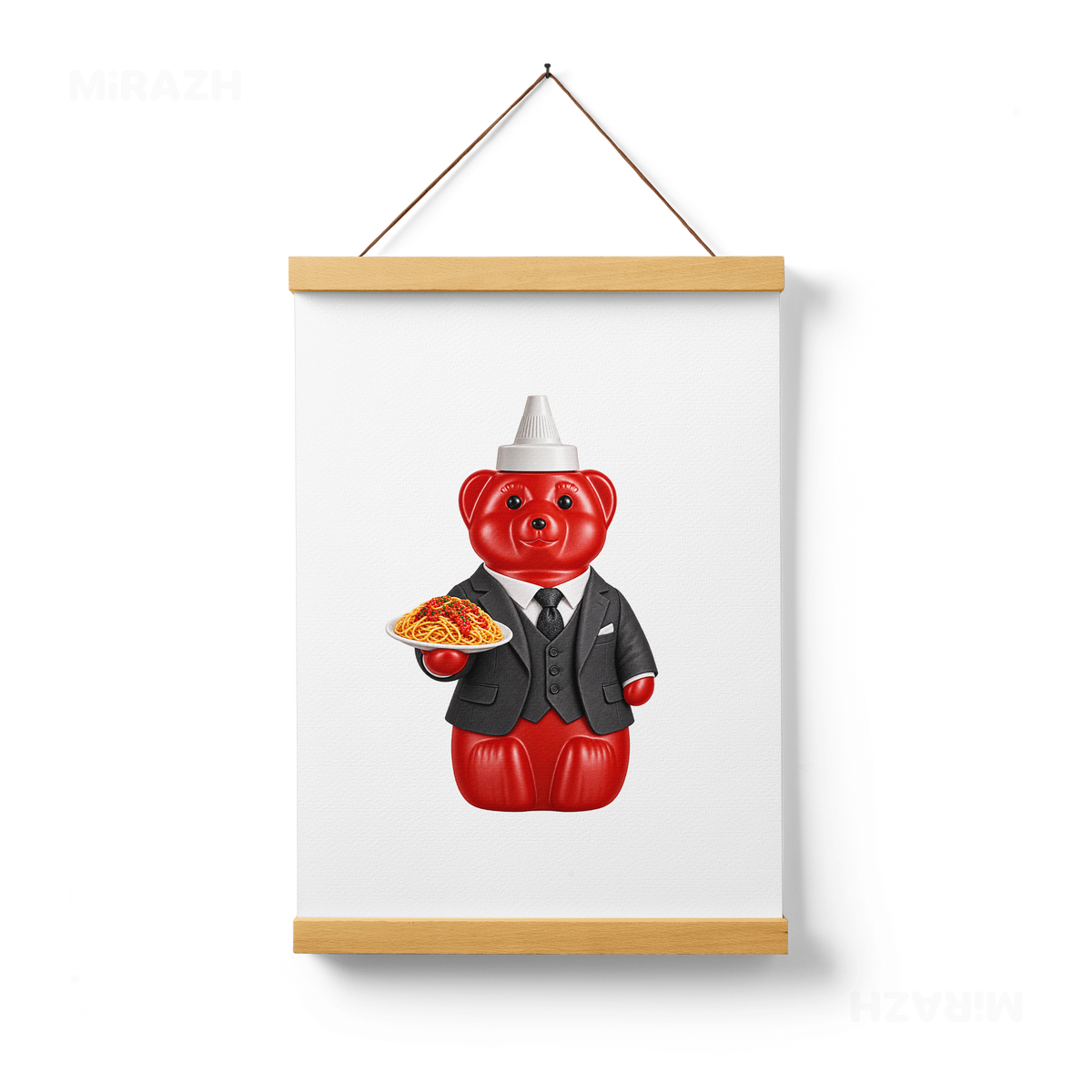 SosKhersiMakaroni Magnetic Hanger Poster 01 Natural Wood