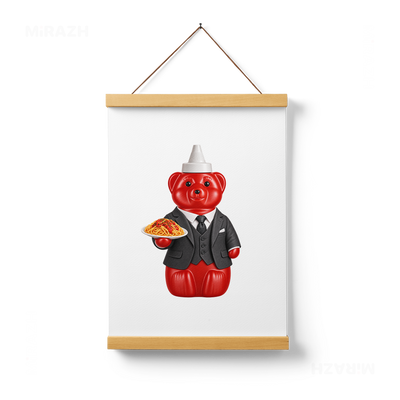 SosKhersiMakaroni Magnetic Hanger Poster 01 Natural Wood