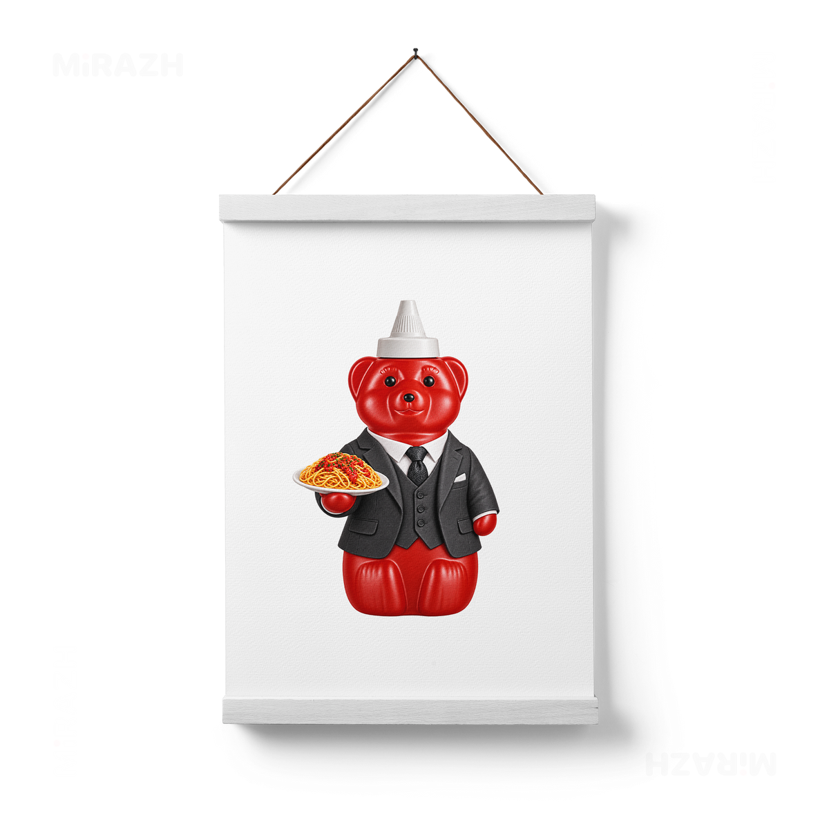 SosKhersiMakaroni Magnetic Hanger Poster 01 White Wood