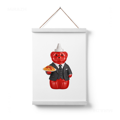 SosKhersiMakaroni Magnetic Hanger Poster 01 White Wood