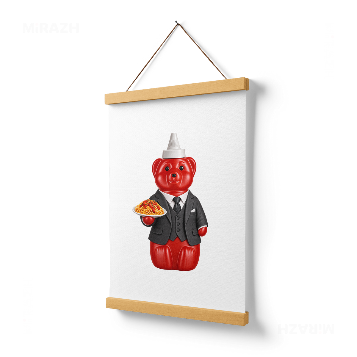 SosKhersiMakaroni Magnetic Hanger Poster 03 Natural Wood
