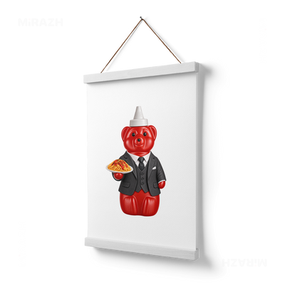 SosKhersiMakaroni Magnetic Hanger Poster 03 White Wood