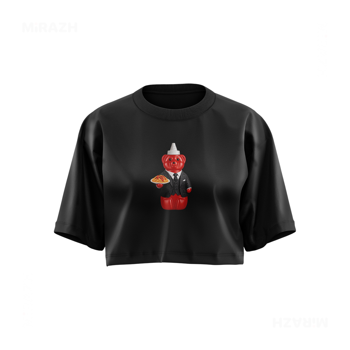 SosKhersiMakaroni Over Sized Crop Top 01 Black