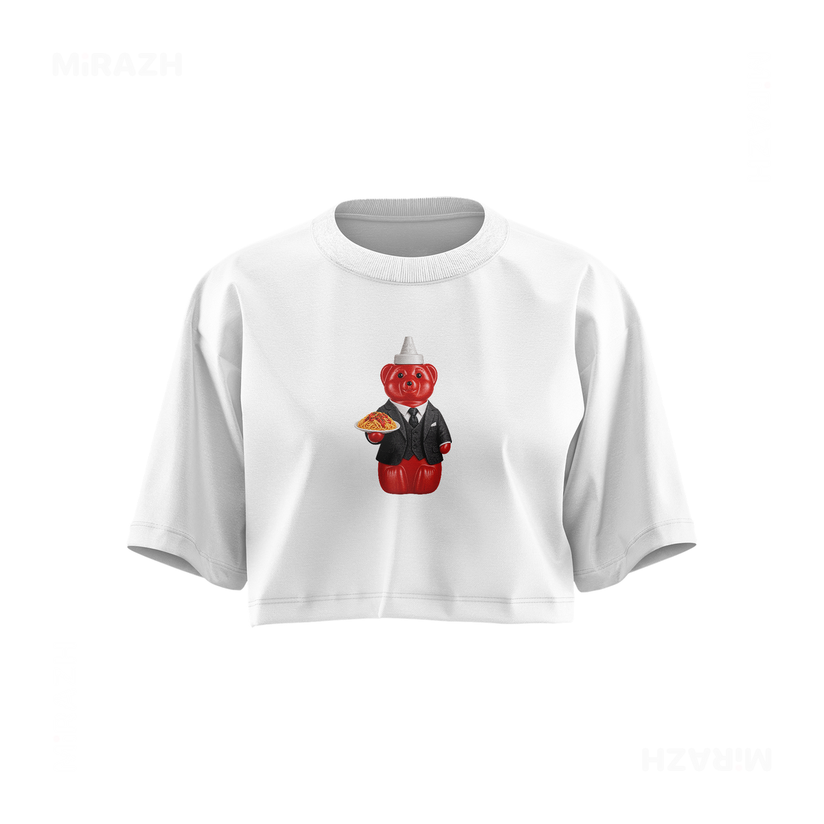 SosKhersiMakaroni Over Sized Crop Top 01 White