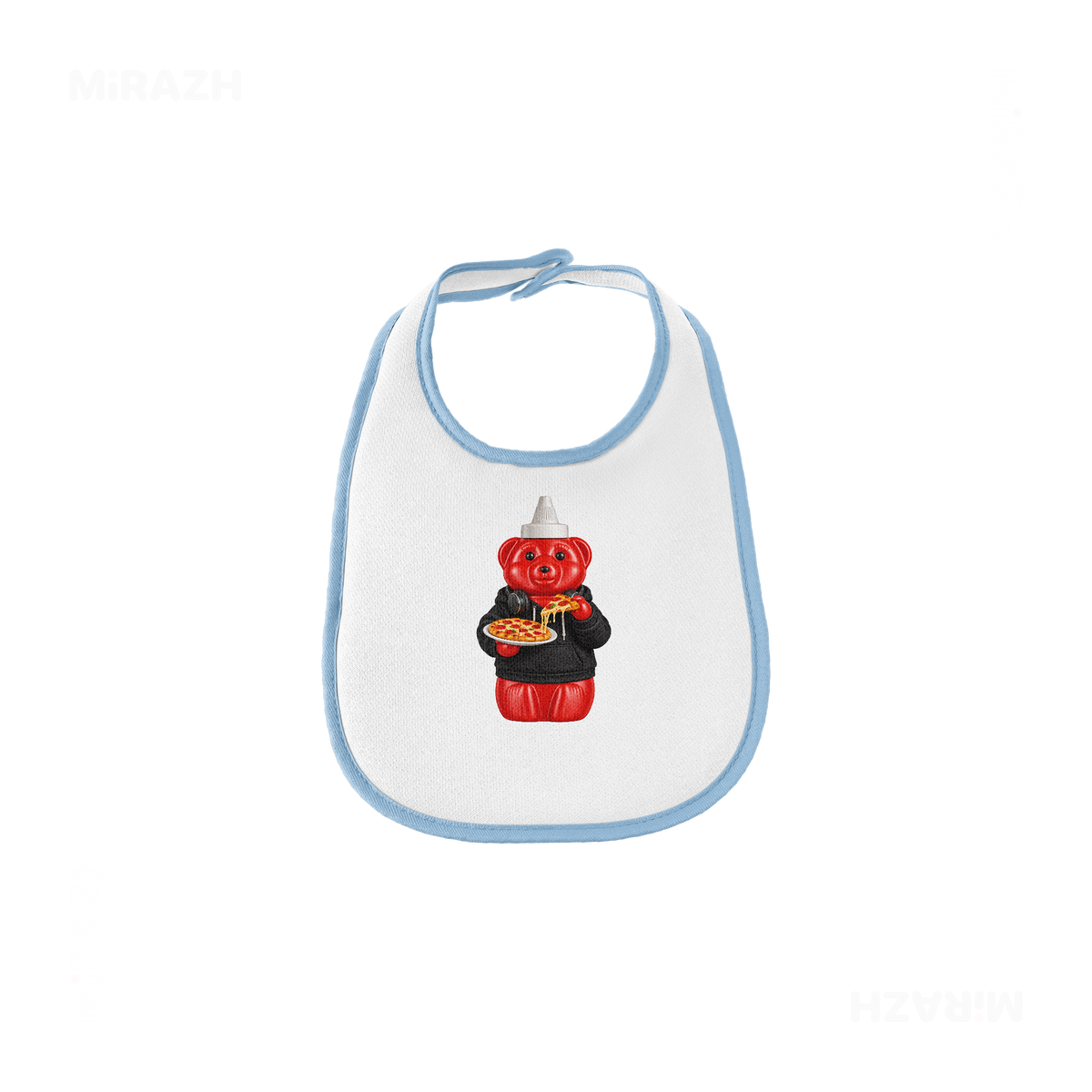 SosKhersiPizza Baby Bibs 01 White Lightblue