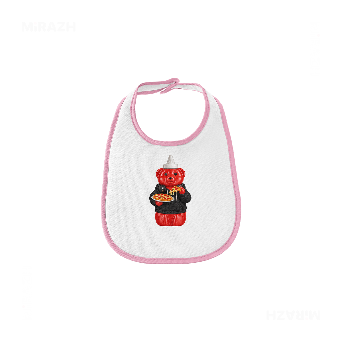 SosKhersiPizza Baby Bibs 01 White Pink
