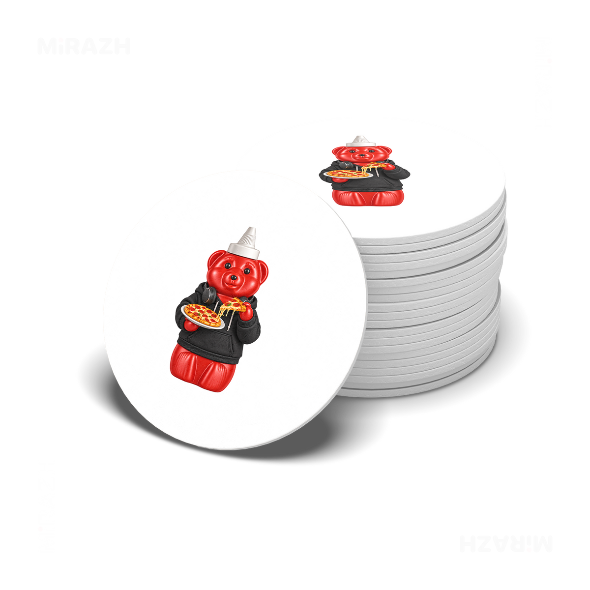 SosKhersiPizza Ceramic Coaster 06 Round