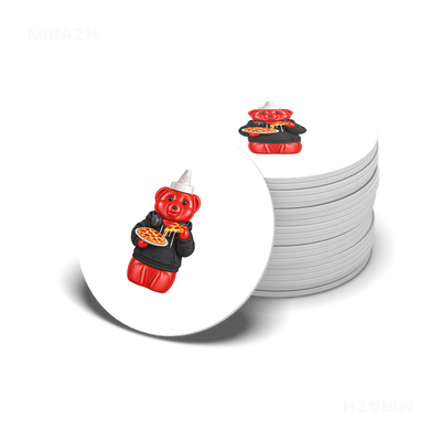 SosKhersiPizza Ceramic Coaster 06 Round