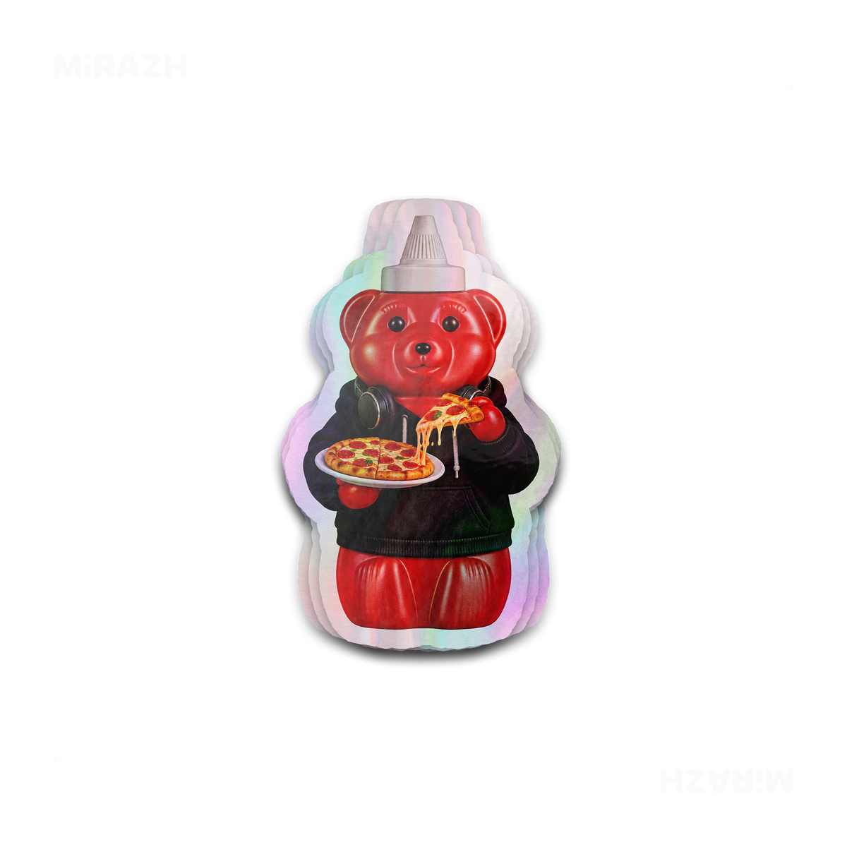 SosKhersiPizza Die Cut Holographic Sticker 01