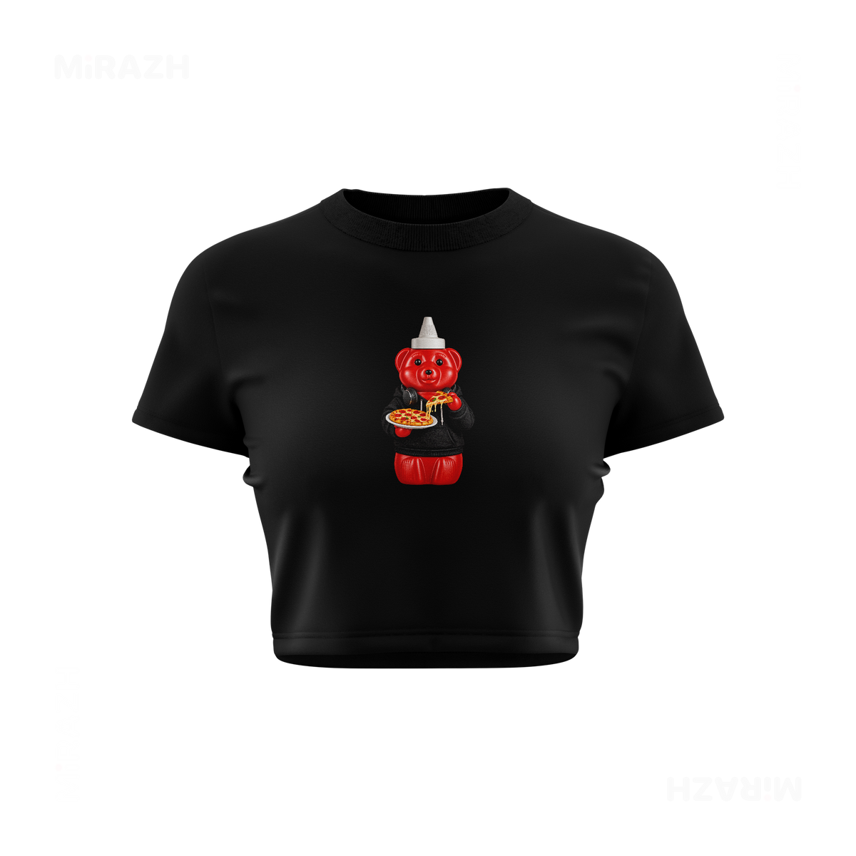 SosKhersiPizza Fitted Crop Top 01 Black
