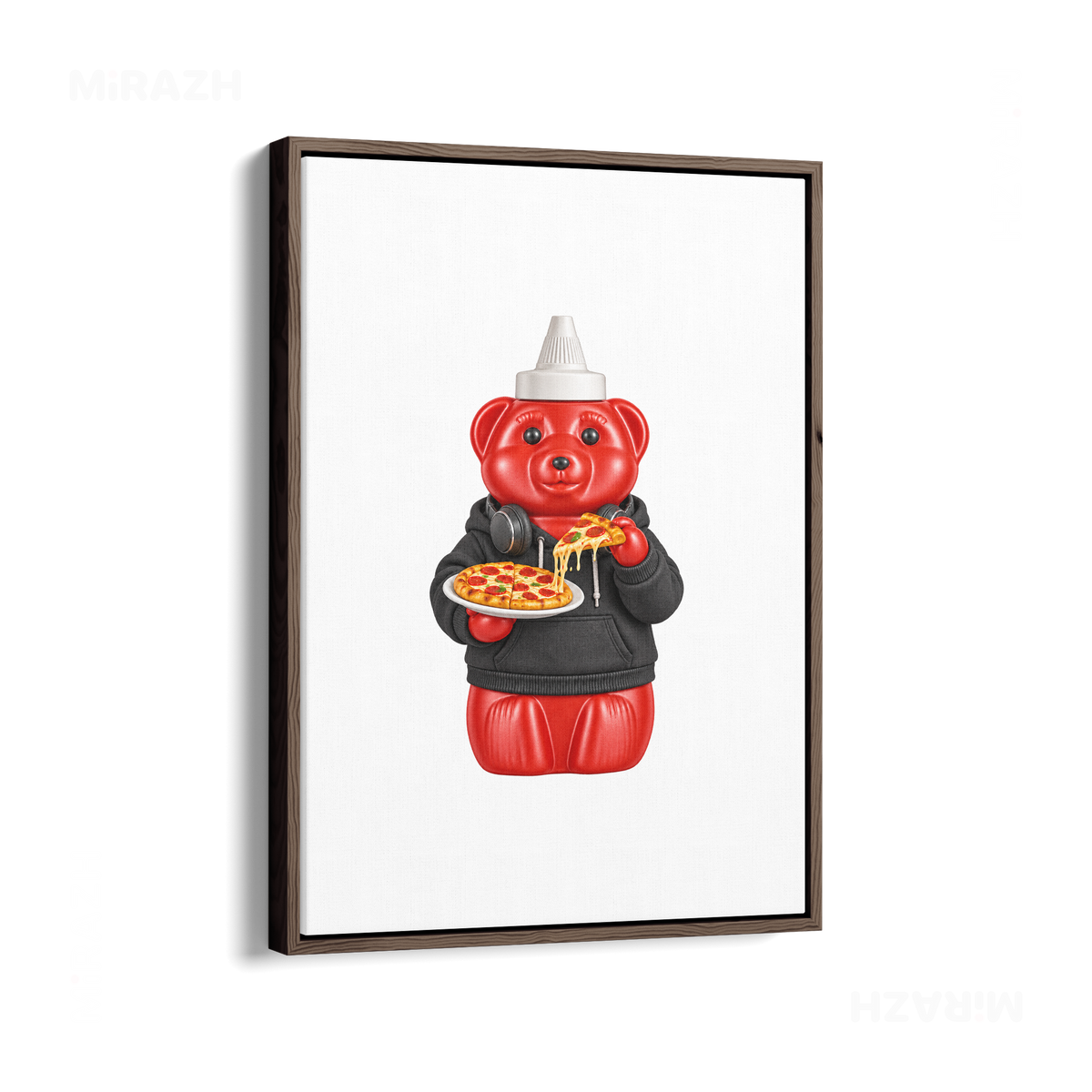 SosKhersiPizza Framed Canvas 01 Dark Wood