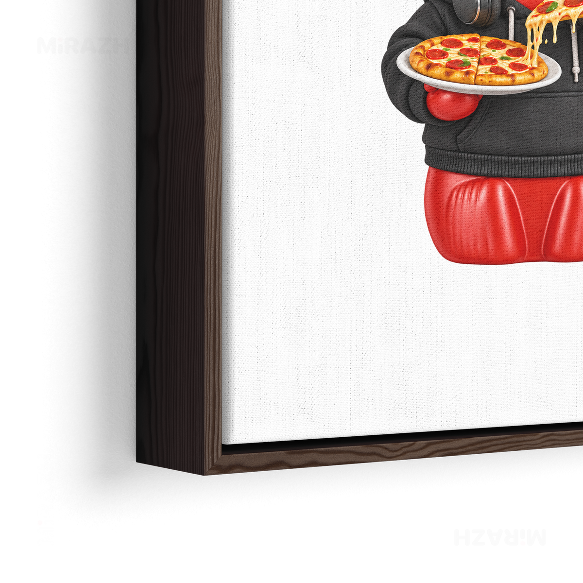 SosKhersiPizza Framed Canvas 02 Dark Wood