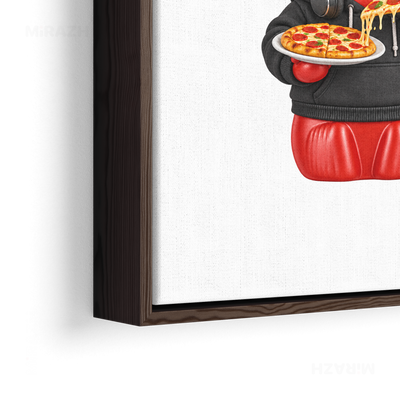 SosKhersiPizza Framed Canvas 02 Dark Wood