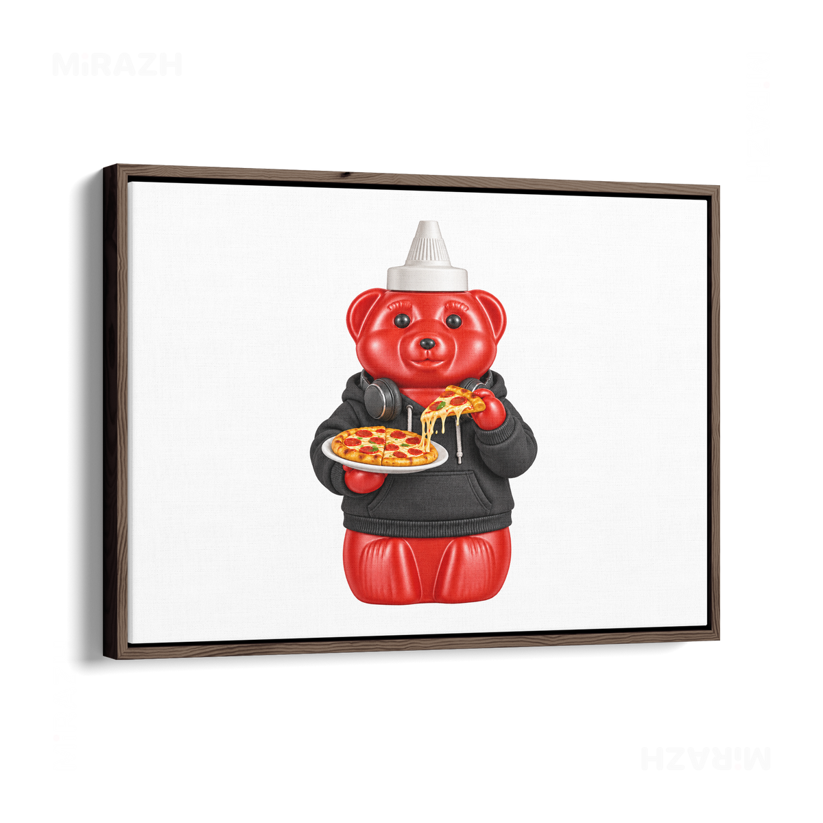 SosKhersiPizza Framed Canvas 03 Dark Wood